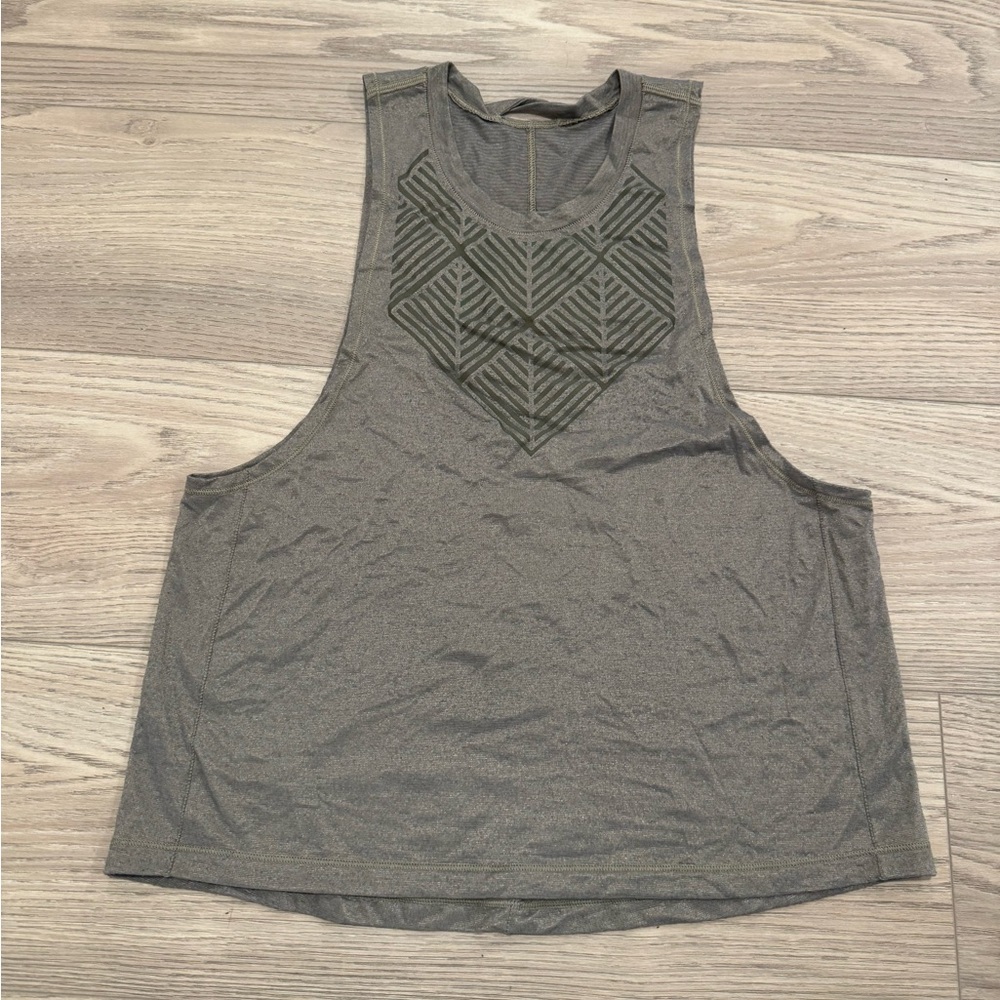 Lululemon Cardio Squad Tank in Heathered Slate/Gold - rare